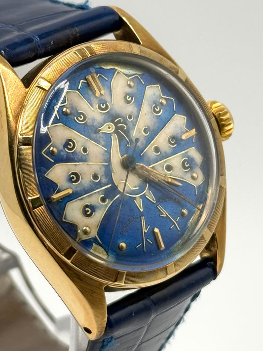 Rolex Oyster Perpetual Cloisonnè Peacock Dial